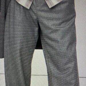 BR Vitale Barberis Canonico Flannel/Wool Elastic Waist/ Draw Str. Gray Pld 38/32